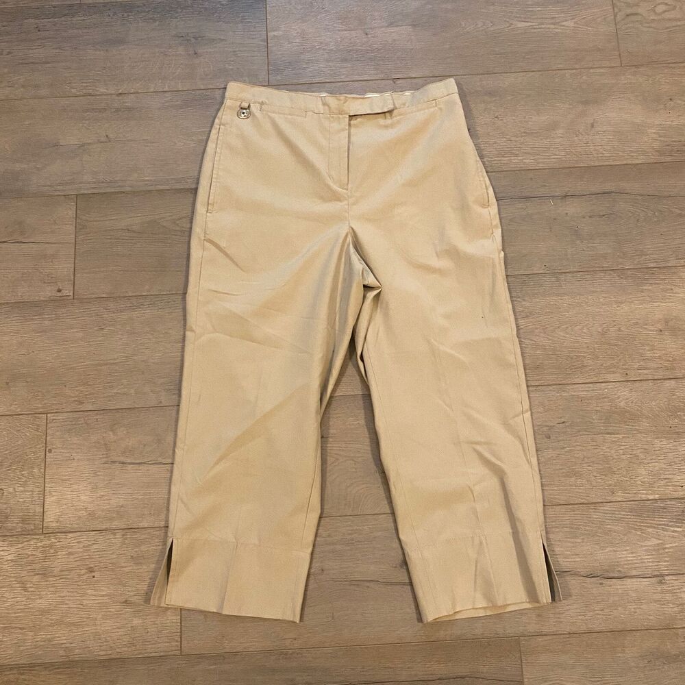 Lizgolf Kylie Capri Golf Pants ~ Sz 10 ~ Beige ~ High Rise ~ 23" Inseam